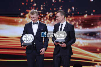 2023-12-09 - THULE Peter, portrait KORHONEN Roope, FIA WRC3 Championship for Drivers, portrait VIINIKKA Anssi, FIA WRC3 Championship for Co-Drivers, portrait during the 2023 FIA Rally & Circuit Prize Giving Ceremony in Baky on December 9, 2023 at Baku Convention Center in Baku, Azerbaijan - FIA RALLY CIRCUIT PRIZE GIVING 2023 - BAKU - OTHER - MOTORS