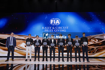 2023-12-09 - REID Robert, FIA Deputy President for Sport, portrait with SHARP Louis, Formula 4 Championship Certified by FIA - F4 UK, ISCHER Ethan, Formula 4 Championship Certified by FIA - F4 CEZ, GILTAIRE Evan, Formula 4 Championship Certified by FIA - F4 France, BEETON Jack, Formula 4 Championship Certified by FIA - F4 SEA and SZTUKA Kacper, Formula 4 Championship Certified by FIA - F4 Italy, NAEL Théophile, Formula 4 Championship Certified by FIA - F4 Spain, WHARTON James, Formula 4 Championship Certified by FIA - F4 UAE, portrait during the 2023 FIA Rally & Circuit Prize Giving Ceremony in Baky on December 9, 2023 at Baku Convention Center in Baku, Azerbaijan - FIA RALLY CIRCUIT PRIZE GIVING 2023 - BAKU - OTHER - MOTORS