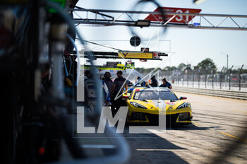 16/03/2023 - 03 GARCIA Antonio (spa), TAYLOR Jordan (usa), MILNER Tommy (usa), Corvette Racing, Corvette C8.R GTD, action during the Mobil 1 Twelve Hours of Sebring 2023, 2nd round of the 2023 IMSA SportsCar Championship, from March 15 to 18, 2023 on the Sebring International Raceway in Sebring, Florida, USA - AUTO - IMSA - 12 HOURS OF SEBRING 2023 - ENDURANCE - MOTORI