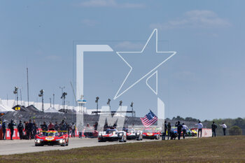 17/03/2023 - 50 FUOCO Antonio (ita), MOLINA Miguel (spa), NIELSEN Nicklas (dnk), Ferrari AF Corse, Ferrari 499P, action , start of the race, depart during the 1000 Miles of Sebring 2023, 1st round of the 2023 FIA World Endurance Championship, from March 15 to 17, 2023 on the Sebring International Raceway in Sebring, Florida, USA - AUTO - FIA WEC - 1000 MILES OF SEBRING 2023 - ENDURANCE - MOTORI
