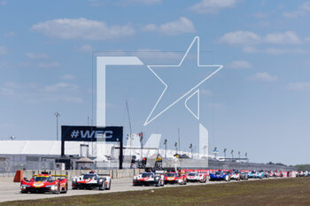 2023-03-17 - 50 FUOCO Antonio (ita), MOLINA Miguel (spa), NIELSEN Nicklas (dnk), Ferrari AF Corse, Ferrari 499P, action, , start of the race, depart during the 1000 Miles of Sebring 2023, 1st round of the 2023 FIA World Endurance Championship, from March 15 to 17, 2023 on the Sebring International Raceway in Sebring, Florida, USA - AUTO - FIA WEC - 1000 MILES OF SEBRING 2023 - ENDURANCE - MOTORS