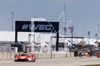 2023-03-17 - 50 FUOCO Antonio (ita), MOLINA Miguel (spa), NIELSEN Nicklas (dnk), Ferrari AF Corse, Ferrari 499P, action , start of the race, depart during the 1000 Miles of Sebring 2023, 1st round of the 2023 FIA World Endurance Championship, from March 15 to 17, 2023 on the Sebring International Raceway in Sebring, Florida, USA - AUTO - FIA WEC - 1000 MILES OF SEBRING 2023 - ENDURANCE - MOTORS