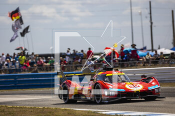17/03/2023 - 50 FUOCO Antonio (ita), MOLINA Miguel (spa), NIELSEN Nicklas (dnk), Ferrari AF Corse, Ferrari 499P, action during the 1000 Miles of Sebring 2023, 1st round of the 2023 FIA World Endurance Championship, from March 15 to 17, 2023 on the Sebring International Raceway in Sebring, Florida, USA - AUTO - FIA WEC - 1000 MILES OF SEBRING 2023 - ENDURANCE - MOTORI
