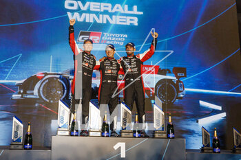 18/03/2023 - 07 CONWAY Mike (gbr), KOBAYASHI Kamui (jpn), LOPEZ José Maria (arg), Toyota Gazoo Racing, Toyota GR010 - Hybrid, , podium during the 1000 Miles of Sebring 2023, 1st round of the 2023 FIA World Endurance Championship, from March 15 to 17, 2023 on the Sebring International Raceway in Sebring, Florida, USA - AUTO - FIA WEC - 1000 MILES OF SEBRING 2023 - ENDURANCE - MOTORI
