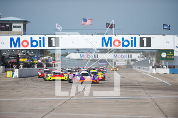 2023-03-18 - start of the race, depart during the Mobil 1 Twelve Hours of Sebring 2023, 2nd round of the 2023 IMSA SportsCar Championship, from March 15 to 18, 2023 on the Sebring International Raceway in Sebring, Florida, USA - AUTO - IMSA - 12 HOURS OF SEBRING 2023 - ENDURANCE - MOTORS
