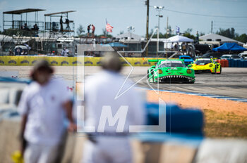 2023-03-18 - 80 HYETT PJ (usa), PRIAULX Seb (gbr), JEANNETTE Gunnar (usa), AO Racing, Porsche 911 GT3 R, action during the Mobil 1 Twelve Hours of Sebring 2023, 2nd round of the 2023 IMSA SportsCar Championship, from March 15 to 18, 2023 on the Sebring International Raceway in Sebring, Florida, USA - AUTO - IMSA - 12 HOURS OF SEBRING 2023 - ENDURANCE - MOTORS