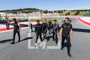 2023-04-13 - MENEZES Gustavo (bra), Peugeot TotalEnergies Hybrid 9X8 Hypercar, DUVAL Loic (fra), Peugeot TotalEnergies Hybrid 9X8 Hypercar, MULLER Nico (swi), Peugeot TotalEnergies, Peugeot 9x8, portrait trackwalk during the 6 Hours of Portimao 2023, 2nd round of the 2023 FIA World Endurance Championship, from April 14 to 16, 2023 on the Algarve International Circuit in Portimao, Portugal - AUTO - FIA WEC - 6 HOURS OF PORTIMAO 2023 - ENDURANCE - MOTORS