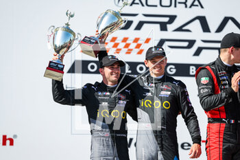2023-04-16 - 25 DE PHILLIPPI Connor (usa), YELLOLY Nick (gbr), VAN DER LINDE Sheldon (saf), BMW M Team RLL, BMW M Hybrid V8, portrait podium during the Acura Grand Prix of Long Beach 2023, 3rd round of 2023 IMSA SportsCar Championship, from April 14 to 16, 2023 on the Streets of Long Beach, in Long Beach, California, United States of America - AUTO - IMSA - GRAND PRIX OF LONG BEACH 2023 - ENDURANCE - MOTORS