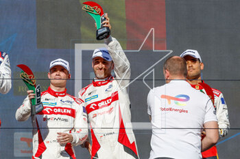 2023-04-16 - 41 ANDRADE Rui (prt), KUBICA Robert (pol), DELETRAZ Louis (Swiss), Team WRT, Oreca 07 - Gibson, podium, during the 6 Hours of Portimao 2023, 2nd round of the 2023 FIA World Endurance Championship, from April 14 to 16, 2023 on the Algarve International Circuit in Portimao, Portugal - AUTO - FIA WEC - 6 HOURS OF PORTIMAO 2023 - ENDURANCE - MOTORS