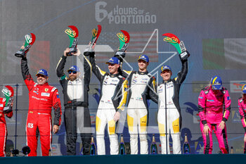 2023-04-16 - 33 KEATING Ben (usa), VARRONE Nicolas (arg), CATSBURG Nicky (nld), Corvette Racing, Chevrolet Corvette C8.R, podium, during the 6 Hours of Portimao 2023, 2nd round of the 2023 FIA World Endurance Championship, from April 14 to 16, 2023 on the Algarve International Circuit in Portimao, Portugal - AUTO - FIA WEC - 6 HOURS OF PORTIMAO 2023 - ENDURANCE - MOTORS