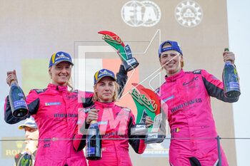2023-04-16 - 85 BOVY Sarah (bel), GATTING Michelle (dnk), FREY Rahel (swi), Iron Dames, Porsche 911 RSR - 19, podium, during the 6 Hours of Portimao 2023, 2nd round of the 2023 FIA World Endurance Championship, from April 14 to 16, 2023 on the Algarve International Circuit in Portimao, Portugal - AUTO - FIA WEC - 6 HOURS OF PORTIMAO 2023 - ENDURANCE - MOTORS