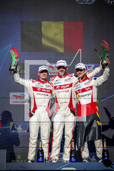 2023-04-16 - 41 ANDRADE Rui (prt), KUBICA Robert (pol), DELETRAZ Louis (Swiss), Team WRT, Oreca 07 - Gibson, portrait podium during the 6 Hours of Portimao 2023, 2nd round of the 2023 FIA World Endurance Championship, from April 14 to 16, 2023 on the Algarve International Circuit in Portimao, Portugal - AUTO - FIA WEC - 6 HOURS OF PORTIMAO 2023 - ENDURANCE - MOTORS