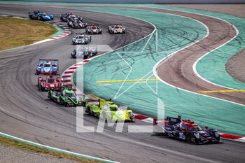 2023-04-23 - 22 SATO Marino (jpn), HANSON Philip (gbr), JARVIS Oliver (gbr), United Autosports USA, Oreca Gibson 07 - Gibson, action start of the race, depart during the 4 Hours of Barcelona 2023, 1st round of the 2023 European Le Mans Series on the Circuit de Barcelona-Catalunya from April 21 to 23, 2023 in Montmelo, Spain - AUTO - ELMS - 4 HOURS OF BARCELONA 2023 - ENDURANCE - MOTORS