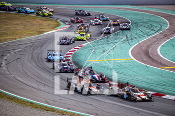 2023-04-23 - 24 SALES Rodrigo (usa), HANLEY Ben (gbr), BECHE Mathias (che), Nielsen Racing, Oreca Gibson 07 - Gibson, action start of the race, depart during the 4 Hours of Barcelona 2023, 1st round of the 2023 European Le Mans Series on the Circuit de Barcelona-Catalunya from April 21 to 23, 2023 in Montmelo, Spain - AUTO - ELMS - 4 HOURS OF BARCELONA 2023 - ENDURANCE - MOTORS