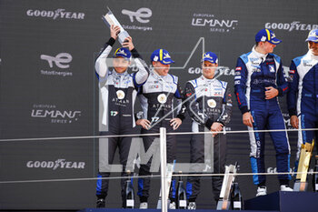 2023-04-23 - 17 CHILA Adrien (fra), SIEBERT Marcos (arg), GARCIA Alejandro (mex), Cool Racing, Ligier JS P320 - Nissan, portrait podium during the 4 Hours of Barcelona 2023, 1st round of the 2023 European Le Mans Series on the Circuit de Barcelona-Catalunya from April 21 to 23, 2023 in Montmelo, Spain - AUTO - ELMS - 4 HOURS OF BARCELONA 2023 - ENDURANCE - MOTORS