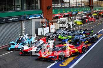 2023-04-26 - All the Hypercars line up: 08 BUEMI Sébastien (swi), HARTLEY Brendon (nzl), HIRAKAWA Ryo (jpn), Toyota Gazoo Racing, Toyota GR010 - Hybrid, 708 DUMAS Romain (fra), PLA Olivier (fra), MAILLEUX Franck (fra), Glickenhaus Racing, Glickenhaus 007, 02 BAMBER Earl (nzl), LYNN Alex (gbr), WESTBROOK Richard (gbr), Cadillac Racing, Cadillac V-Series.R, 93 DI RESTA Paul (fra), JENSEN Mikkel (dnk), VERGNE Jean-Eric (fra), Peugeot TotalEnergies, Peugeot 9x8, 04 DILLMANN Tom (fra), GUERRIERI Esteban (arg), VILLENEUVE Jacques (can), Flyod Vanwall Racing Team, Vanwall Vandervell 680, during the 6 Hours of Spa-Francorchamps 2023, 3rd round of the 2023 FIA World Endurance Championship, from April 27 to 29, 2023 on the Circuit de Spa-Francorchamps, in Stavelot, Belgium - AUTO - FIA WEC - 6 HOURS OF SPA-FRANCORCHAMPS 2023 - ENDURANCE - MOTORS