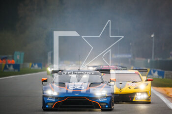 2023-04-29 - 25 AL HARTHT Ahmad (omn), DINAN Michael (usa), EASTWOOD Charlie (irl), ORT by TGG, Aston Martin Vantage AMR, action, 33 KEATING Ben (usa), VARRONE Nicolas (arg), CATSBURG Nicky (nld), Corvette Racing, Chevrolet Corvette C8.R, action, start of the race, depart, during the 6 Hours of Spa-Francorchamps 2023, 3rd round of the 2023 FIA World Endurance Championship, from April 27 to 29, 2023 on the Circuit de Spa-Francorchamps, in Stavelot, Belgium - AUTO - FIA WEC - 6 HOURS OF SPA-FRANCORCHAMPS 2023 - ENDURANCE - MOTORS