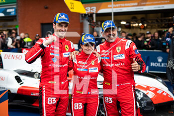 2023-04-29 - 83 PEREZ COMPANC Luis (arg), WADOUX Lilou (fra), ROVERA Alessio (ita), Richard Mille AF Corse, Ferrari 488 GTE Evo, podium celebration during the 6 Hours of Spa-Francorchamps 2023, 3rd round of the 2023 FIA World Endurance Championship, from April 27 to 29, 2023 on the Circuit de Spa-Francorchamps, in Stavelot, Belgium - AUTO - FIA WEC - 6 HOURS OF SPA-FRANCORCHAMPS 2023 - ENDURANCE - MOTORS