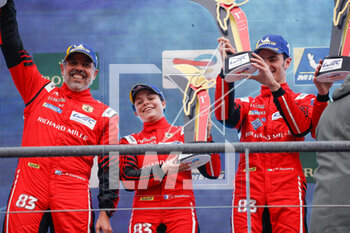 2023-04-29 - 83 PEREZ COMPANC Luis (arg), WADOUX Lilou (fra), ROVERA Alessio (ita), Richard Mille AF Corse, Ferrari 488 GTE Evo, podium , podium, during the 6 Hours of Spa-Francorchamps 2023, 3rd round of the 2023 FIA World Endurance Championship, from April 27 to 29, 2023 on the Circuit de Spa-Francorchamps, in Stavelot, Belgium - AUTO - FIA WEC - 6 HOURS OF SPA-FRANCORCHAMPS 2023 - ENDURANCE - MOTORS