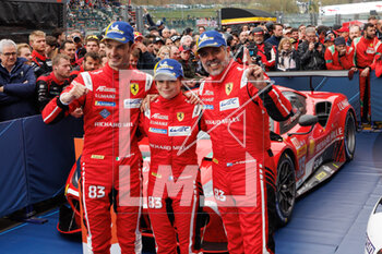 2023-04-29 - 83 PEREZ COMPANC Luis (arg), WADOUX Lilou (fra), ROVERA Alessio (ita), Richard Mille AF Corse, Ferrari 488 GTE Evo, podium , podium, during the 6 Hours of Spa-Francorchamps 2023, 3rd round of the 2023 FIA World Endurance Championship, from April 27 to 29, 2023 on the Circuit de Spa-Francorchamps, in Stavelot, Belgium - AUTO - FIA WEC - 6 HOURS OF SPA-FRANCORCHAMPS 2023 - ENDURANCE - MOTORS