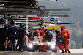 2023-04-29 - pitlane, 50 FUOCO Antonio (ita), MOLINA Miguel (spa), NIELSEN Nicklas (dnk), Ferrari AF Corse, Ferrari 499P, action during the 6 Hours of Spa-Francorchamps 2023, 3rd round of the 2023 FIA World Endurance Championship, from April 27 to 29, 2023 on the Circuit de Spa-Francorchamps, in Stavelot, Belgium - AUTO - FIA WEC - 6 HOURS OF SPA-FRANCORCHAMPS 2023 - ENDURANCE - MOTORS