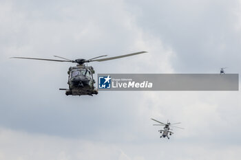 2023-06-10 - Helicopter during the 24 Hours of Le Mans 2023 on the Circuit des 24 Heures du Mans from June 10 to 11, 2023 in Le Mans, France - AUTO - LE MANS 2023 - PART 1 - ENDURANCE - MOTORS