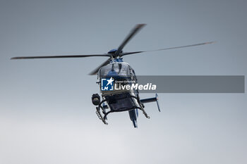 2023-06-10 - Helicopter during the 24 Hours of Le Mans 2023 on the Circuit des 24 Heures du Mans from June 10 to 11, 2023 in Le Mans, France - AUTO - LE MANS 2023 - PART 1 - ENDURANCE - MOTORS