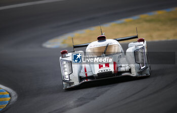 2023-06-10 - Audi R18 e-tron quattro driver by André Lotterer, Benoît Tréluyer and Marcel Fassler, winner of Le Mans 2012 during the parade prior to the the 24 Hours of Le Mans 2023 on the Circuit des 24 Heures du Mans from June 10 to 11, 2023 in Le Mans, France - AUTO - LE MANS 2023 - PART 1 - ENDURANCE - MOTORS