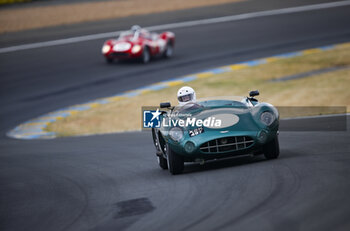 2023-06-10 - Aston Martin DBR1 driven by Carroll Shelby and Roy Salvadori, winner of Le Mans 1959 during the parade prior to the the 24 Hours of Le Mans 2023 on the Circuit des 24 Heures du Mans from June 10 to 11, 2023 in Le Mans, France - AUTO - LE MANS 2023 - PART 1 - ENDURANCE - MOTORS