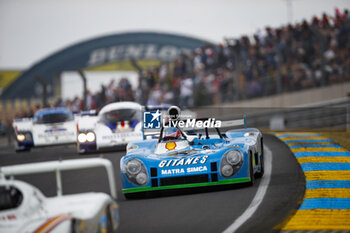 2023-06-10 - Matra Simca MS670B driven by Henri Pescarolo and Gérard Larrousse, winner of Le Mans 1973 during the parade prior to the the 24 Hours of Le Mans 2023 on the Circuit des 24 Heures du Mans from June 10 to 11, 2023 in Le Mans, France - AUTO - LE MANS 2023 - PART 1 - ENDURANCE - MOTORS