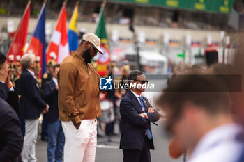 2023-06-10 - LeBron James, FILLON Pierre (fra) with President of ACO, portrait during the 24 Hours of Le Mans 2023 on the Circuit des 24 Heures du Mans from June 10 to 11, 2023 in Le Mans, France - AUTO - LE MANS 2023 - PART 1 - ENDURANCE - MOTORS
