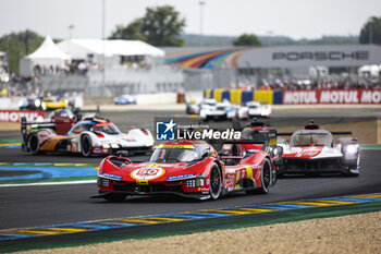 2023-06-10 - 50 FUOCO Antonio (ita), MOLINA Miguel (spa), NIELSEN Nicklas (dnk), Ferrari AF Corse, Ferrari 499P, start of the race, depart during the 24 Hours of Le Mans 2023 on the Circuit des 24 Heures du Mans from June 10 to 11, 2023 in Le Mans, France - AUTO - LE MANS 2023 - PART 1 - ENDURANCE - MOTORS