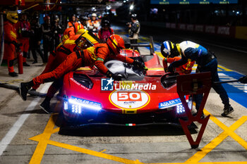 2023-06-11 - 50 FUOCO Antonio (ita), MOLINA Miguel (spa), NIELSEN Nicklas (dnk), Ferrari AF Corse, Ferrari 499P, during the 24 Hours of Le Mans 2023 on the Circuit des 24 Heures du Mans from June 10 to 11, 2023 in Le Mans, France - AUTO - LE MANS 2023 - PART 2 - ENDURANCE - MOTORS