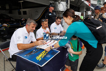 2023-09-09 - 98 JAMES Ian (usa), MANCINELLI Daniel (ita), RIBERAS Alex (esp), NORTHWEST AMR, Aston Martin Vantage AMR, portrait Autograph session, ambiance, during the 6 Hours of Fuji 2023, 6th round of the 2023 FIA World Endurance Championship, from September 7 to 10, 2023 on the Fuji Speedway, in Oyama, Japan - AUTO - FIA WEC - 6 HOURS OF FUJI 2023 - ENDURANCE - MOTORS