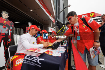 2023-09-09 - 51 PIER GUIDI Alessandro (ita), CALADO James (gbr), GIOVINAZZI Antonio (ita), Ferrari AF Corse, Ferrari 499P, portrait, Autograph session, ambiance, during the 6 Hours of Fuji 2023, 6th round of the 2023 FIA World Endurance Championship, from September 7 to 10, 2023 on the Fuji Speedway, in Oyama, Japan - AUTO - FIA WEC - 6 HOURS OF FUJI 2023 - ENDURANCE - MOTORS
