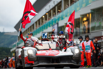 2023-09-10 - 07 CONWAY Mike (gbr), KOBAYASHI Kamui (jpn), LOPEZ José Maria (arg), Toyota Gazoo Racing, Toyota GR010 - Hybrid, celebrating victory during the 6 Hours of Fuji 2023, 6th round of the 2023 FIA World Endurance Championship, from September 7 to 10, 2023 on the Fuji Speedway, in Oyama, Japan - AUTO - FIA WEC - 6 HOURS OF FUJI 2023 - ENDURANCE - MOTORS