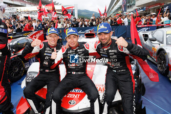 2023-09-10 - 07 CONWAY Mike (gbr), KOBAYASHI Kamui (jpn), LOPEZ José Maria (arg), Toyota Gazoo Racing, Toyota GR010 - Hybrid, portrait, podium during the 6 Hours of Fuji 2023, 6th round of the 2023 FIA World Endurance Championship, from September 7 to 10, 2023 on the Fuji Speedway, in Oyama, Japan - AUTO - FIA WEC - 6 HOURS OF FUJI 2023 - ENDURANCE - MOTORS