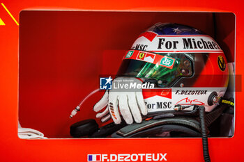 2023-11-02 - helmet, casque, DEZOTEUX Franck (fra), AF Corse, Ferrari 488 GTE Evo, portrait during the Bapco Energies WEC 8 Hours of Bahrain 2023, 7th round of the 2023 FIA World Endurance Championship, from November 1 to 4, 2023 on the Bahrain International Circuit, in Sakhir, Bahrain - AUTO - FIA WEC - 8 HOURS OF BAHRAIN 2023 - ENDURANCE - MOTORS