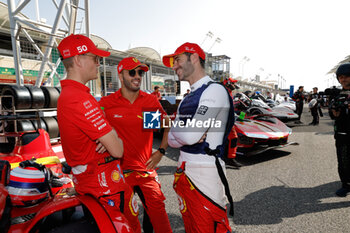 2023-11-04 - 50 FUOCO Antonio (ita), MOLINA Miguel (spa), NIELSEN Nicklas (dnk), Ferrari AF Corse, Ferrari 499P, portrait, starting grid, grille de depart during the Bapco Energies WEC 8 Hours of Bahrain 2023, 7th round of the 2023 FIA World Endurance Championship, from November 1 to 4, 2023 on the Bahrain International Circuit, in Sakhir, Bahrain - AUTO - FIA WEC - 8 HOURS OF BAHRAIN 2023 - ENDURANCE - MOTORS