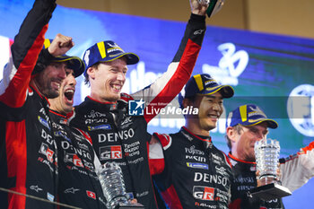 2023-11-04 - HARTLEY Brendon (nzl), Toyota Gazoo Racing, Toyota GR010 - Hybrid, podium during the Bapco Energies WEC 8 Hours of Bahrain 2023, 7th round of the 2023 FIA World Endurance Championship, from November 1 to 4, 2023 on the Bahrain International Circuit, in Sakhir, Bahrain - AUTO - FIA WEC - 8 HOURS OF BAHRAIN 2023 - ENDURANCE - MOTORS