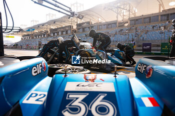 2023-11-04 - 36 VAXIVIERE Matthieu (fra), CANAL Julien (fra), MILESI Charles (fra), Alpine Elf Team, Oreca 07 - Gibson, pitlane during the Bapco Energies WEC 8 Hours of Bahrain 2023, 7th round of the 2023 FIA World Endurance Championship, from November 1 to 4, 2023 on the Bahrain International Circuit, in Sakhir, Bahrain - AUTO - FIA WEC - 8 HOURS OF BAHRAIN 2023 - ENDURANCE - MOTORS