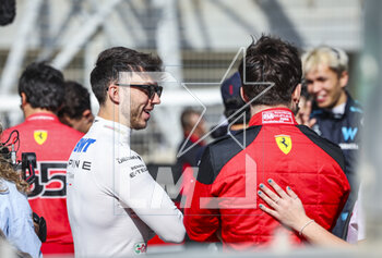 2023-02-23 - GASLY Pierre (fra), Alpine F1 Team A523, portrait with LECLERC Charles (mco), Scuderia Ferrari SF-23 during the Formula 1 Armco pre-season testing 2023 of the 2023 FIA Formula One World Championship from February 23 to 25, 2023 on the Bahrain International Circuit, in Sakhir, Bahrain - F1 - PRE-SEASON TESTING 2023 - BAHRAIN - FORMULA 1 - MOTORS