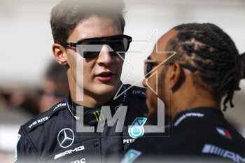 2023-02-23 - RUSSELL George (gbr), Mercedes AMG F1 Team W14, portrait HAMILTON Lewis (gbr), Mercedes AMG F1 Team W14, portrait during the Formula 1 Armco pre-season testing 2023 of the 2023 FIA Formula One World Championship from February 23 to 25, 2023 on the Bahrain International Circuit, in Sakhir, Bahrain - F1 - PRE-SEASON TESTING 2023 - BAHRAIN - FORMULA 1 - MOTORS
