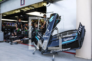 2023-02-23 - Mercedes AMG F1 Team W14, mechanical detail aerodynamism during the Formula 1 Armco pre-season testing 2023 of the 2023 FIA Formula One World Championship from February 23 to 25, 2023 on the Bahrain International Circuit, in Sakhir, Bahrain - F1 - PRE-SEASON TESTING 2023 - BAHRAIN - FORMULA 1 - MOTORS