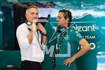 2023-02-24 - WHITMARSH Martin, Group Chief Executive Officer of Aston Martin Performance Technologies, DE LA ROSA Pedro (spa),Team Ambassador at AMF1, during the Formula 1 Aramco pre-season testing 2023 of the 2023 FIA Formula One World Championship from February 23 to 25, 2023 on the Bahrain International Circuit, in Sakhir, Bahrain - F1 - PRE-SEASON TESTING 2023 - BAHRAIN - FORMULA 1 - MOTORS