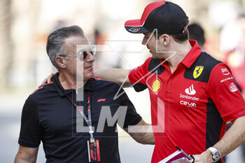 2023-02-24 - LECLERC Charles (mco), Scuderia Ferrari SF-23, portrait Jean Alesi, Former F1 driver portrait during the Formula 1 Aramco pre-season testing 2023 of the 2023 FIA Formula One World Championship from February 23 to 25, 2023 on the Bahrain International Circuit, in Sakhir, Bahrain - F1 - PRE-SEASON TESTING 2023 - BAHRAIN - FORMULA 1 - MOTORS