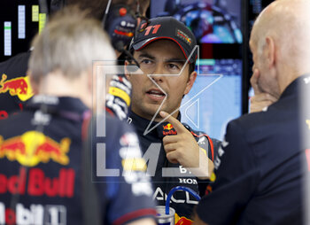 2023-02-24 - PEREZ Sergio (mex), Red Bull Racing RB19, portrait during the Formula 1 Armco pre-season testing 2023 of the 2023 FIA Formula One World Championship from February 23 to 25, 2023 on the Bahrain International Circuit, in Sakhir, Bahrain - F1 - PRE-SEASON TESTING 2023 - BAHRAIN - FORMULA 1 - MOTORS