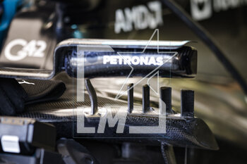 2023-02-25 - Mercedes AMG F1 Team W14, mechanical detail mirrors aerodynamism during the Formula 1 Aramco pre-season testing 2023 of the 2023 FIA Formula One World Championship from February 23 to 25, 2023 on the Bahrain International Circuit, in Sakhir, Bahrain - F1 - PRE-SEASON TESTING 2023 - BAHRAIN - FORMULA 1 - MOTORS