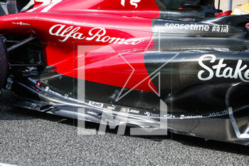 2023-02-25 - Alfa Romeo F1 Team Stake C43, mechanical detail of the floor, sidepod and engine cover during the Formula 1 Aramco pre-season testing 2023 of the 2023 FIA Formula One World Championship from February 23 to 25, 2023 on the Bahrain International Circuit, in Sakhir, Bahrain - F1 - PRE-SEASON TESTING 2023 - BAHRAIN - FORMULA 1 - MOTORS