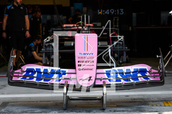 2023-03-02 - Alpine F1 Team A523, mechanical detail of the pink front wing during the Formula 1 Gulf Air Bahrain Grand Prix 2023, 1st round of the 2023 FIA Formula One World Championship from March 2
3 to 5, 2023 on the Bahrain International Circuit, in Sakhir, Bahrain - F1 - BAHRAIN GRAND PRIX 2023 - FORMULA 1 - MOTORS